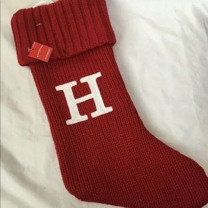 Christmas Holiday Stocking RedLetter "H" Monogram